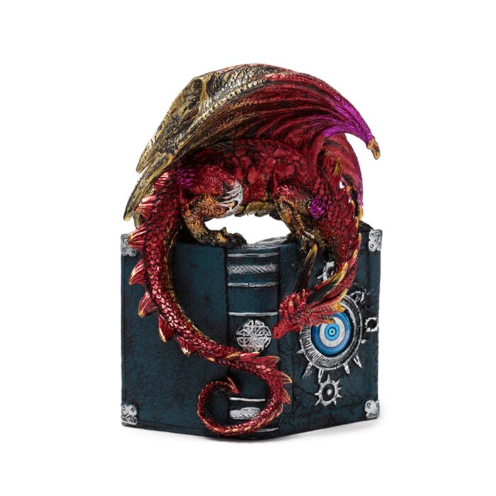 Figura de Dragón Pesadilla Encantada Dragón de Fuego Libro que Todo lo Ve