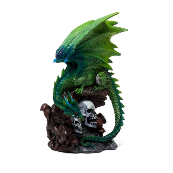 Figura de Dragón Pesadilla Encantada Dragón Calavera Esmeralda Espíritu Bosque