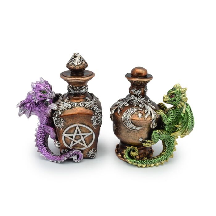 Figura Dragón Bebé Elementos con frasco de poción mágica