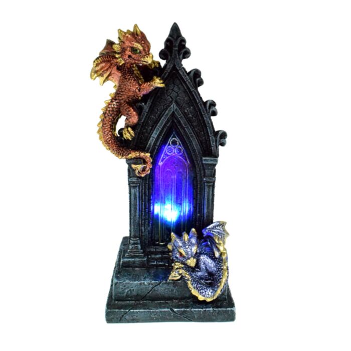 Figura de Dragón Bebé Dragón de los Elementos Portal Mágico Iluminado LED