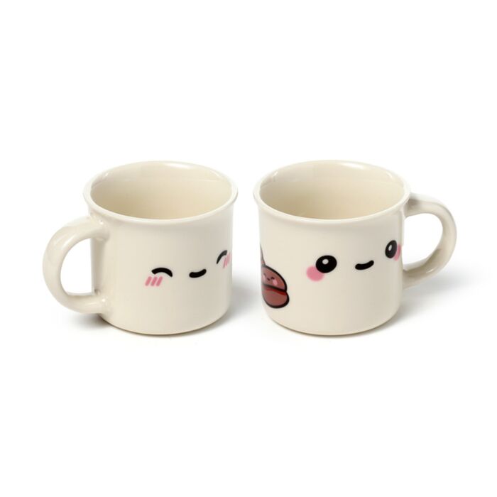 Set de 2 Tazas de Café de Porcelana Foodiemals