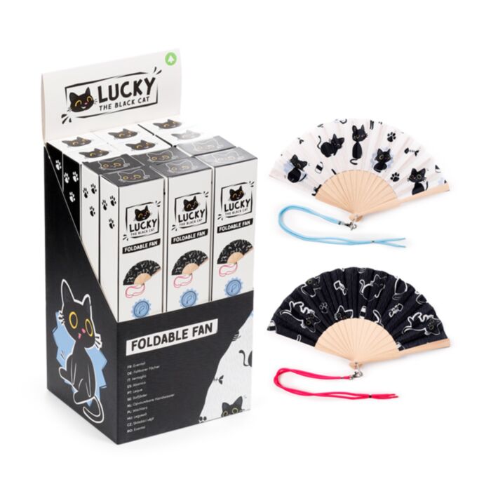 Abanico Gato Negro Lucky The Black Cat 