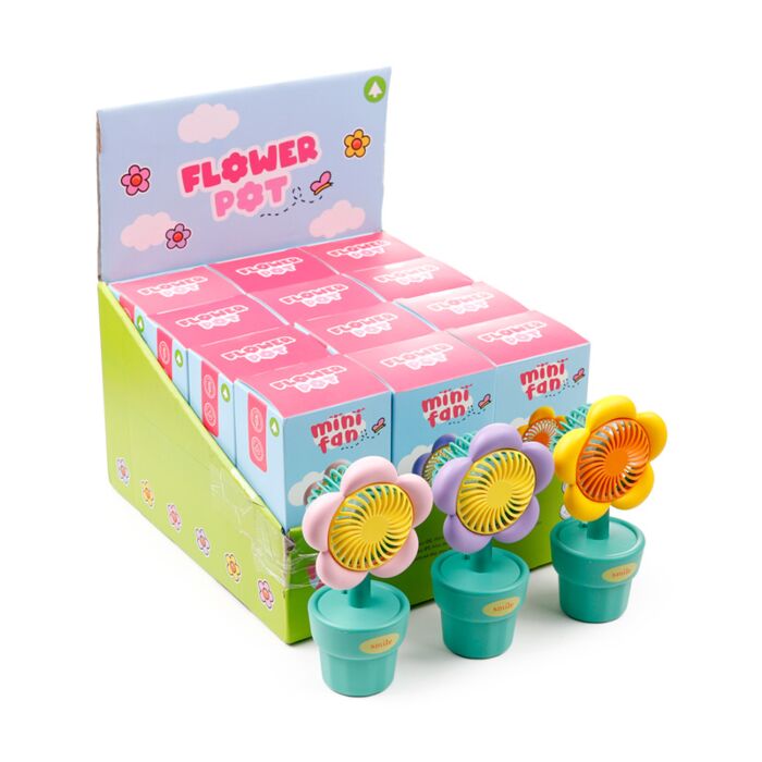 Ventilador Portátil  Recargable forma Maceta de Flores