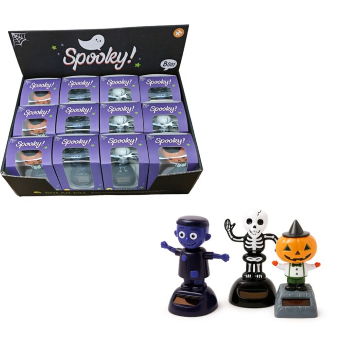 Muñeco Solar Spooky Espeluznante Frankenstein, Esqueleto y Cabeza de Calabaza 
