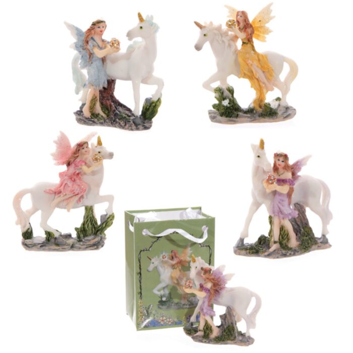 Figura Hada Bolsa de Regalo Hada Floral y Unicornio