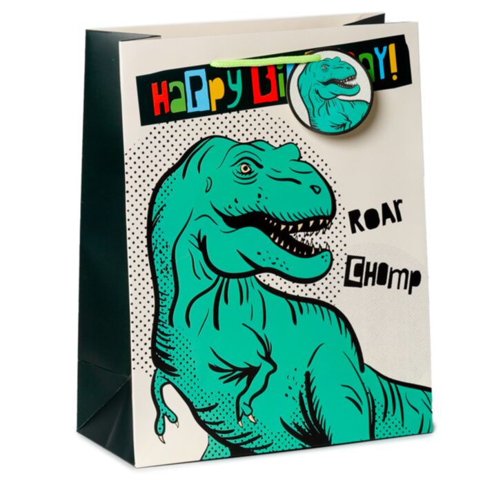 Bolsa de Regalo Feliz Cumpleaños Dinosaurios Dinosauria Grande