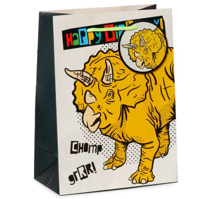 Bolsa de Regalo Feliz Cumpleaños Dinosaurios Dinosauria Mediana