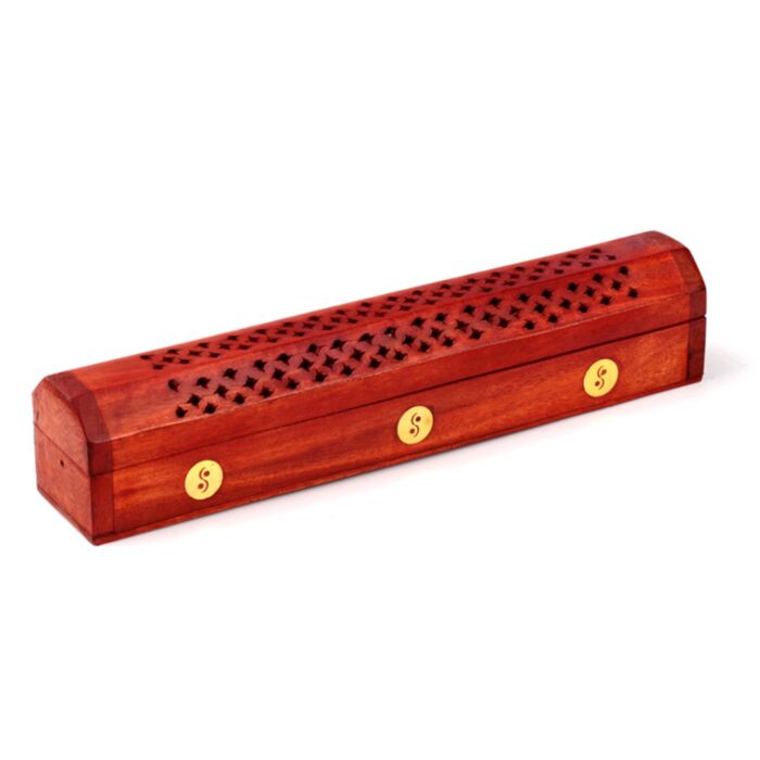 Quemador de Incienso Caja de Madera de Mango Ying Yang