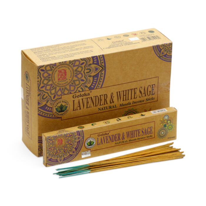 Varillas de Incienso Goloka Organika de Lavanda y Salvia Blanca 