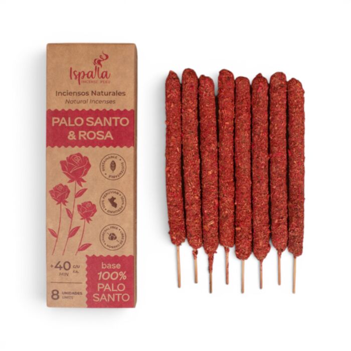 Varillas de Incienso Gruesas Ispalla Peruvian Palo Santo y Rosa 