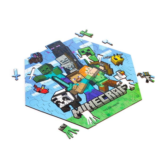 Puzzle de 130 Piezas con Forma de Minecraft 