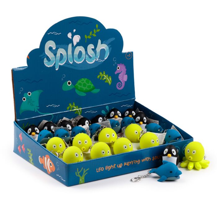 Llavero con Luz y Sonido Pulpo, Pingüino y Delfín