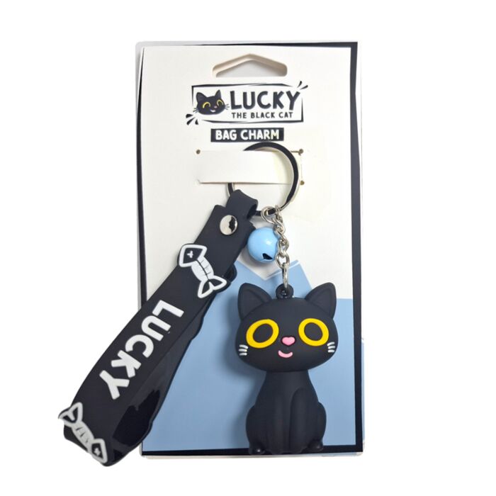 Llavero 3D con forma Gato Negro Lucky the Black Cat 