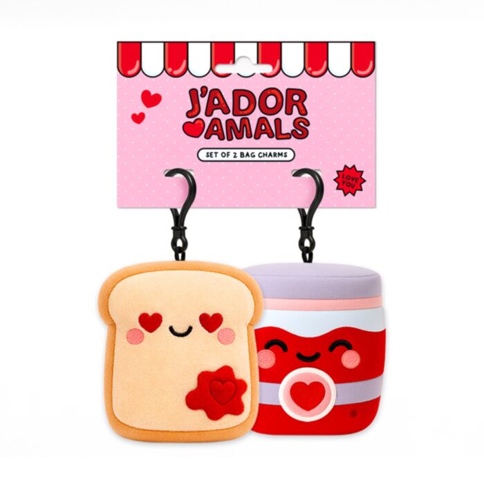 Set de 2 Llaveros de Peluche Mini Tostada y Mermelada Squidglys J'Adoramals 