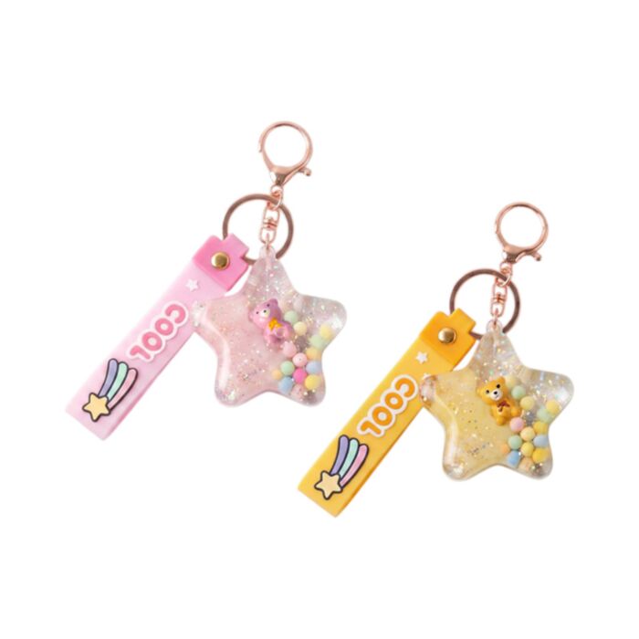 Llavero de PVC con charm Quirkeys Estrella y Oso 