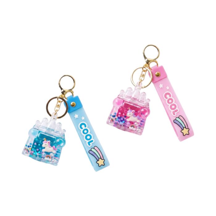 Llavero de PVC con charm Quirkeys Castillo de Unicornio