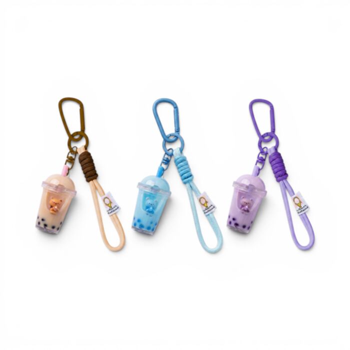 Llavero con charm QuirKeys Té con Burbujas