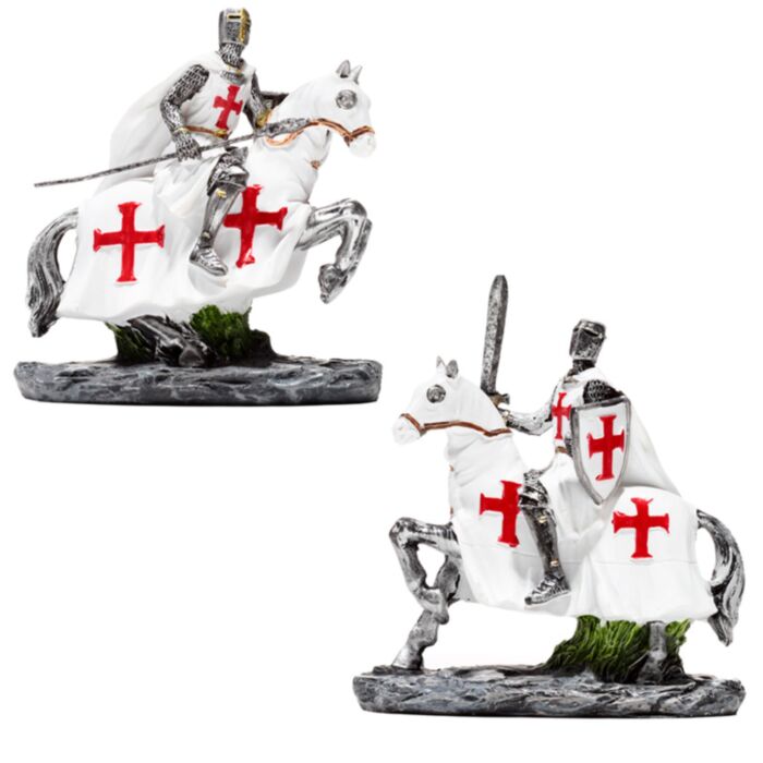 Figura Caballero de las Cruzadas Defensor a Caballo