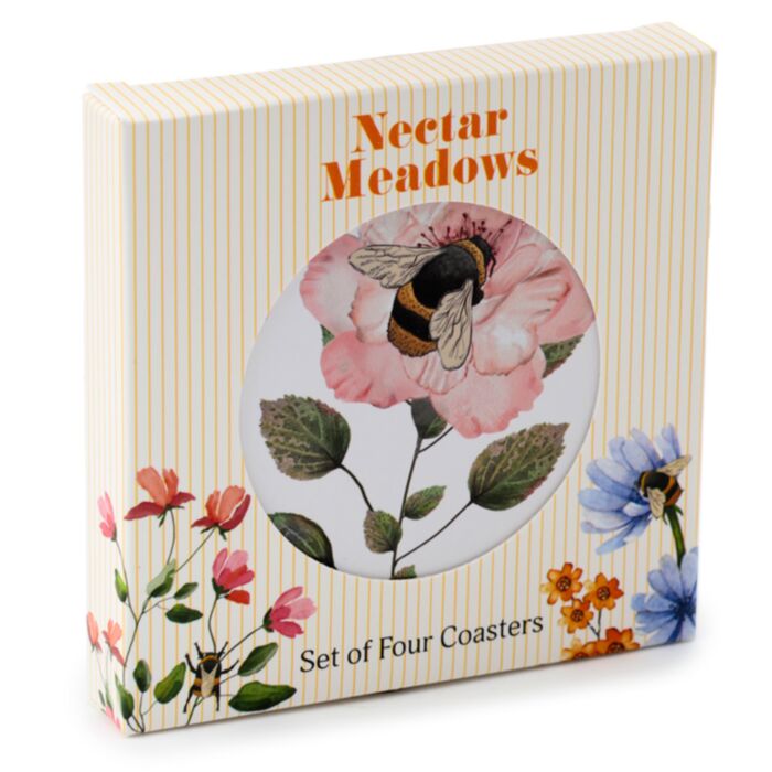 Set de 4 Posavasos Abejas y Néctar