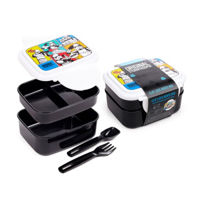 Fiambrera Táper Bento con Cierre en Click y Cubiertos Soldado Imperial Stormtrooper