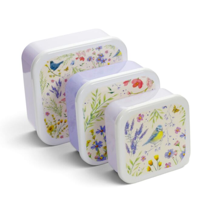 Set de 3 Fiambreras Táper  S/M/L  Jan Pashley Wings & Wildflowers