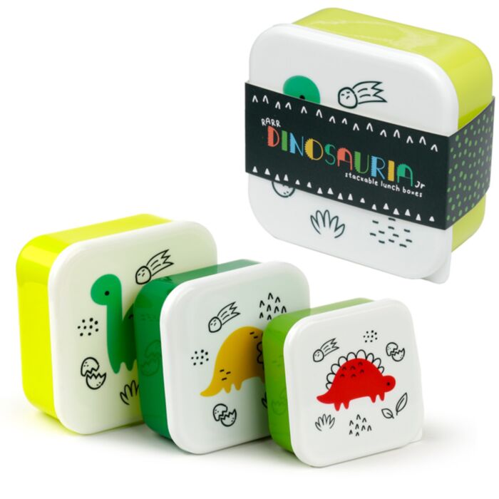 Set de 3 Fiambreras Táper Infantiles S/M/L Dinosaurio Dinosauria Jr