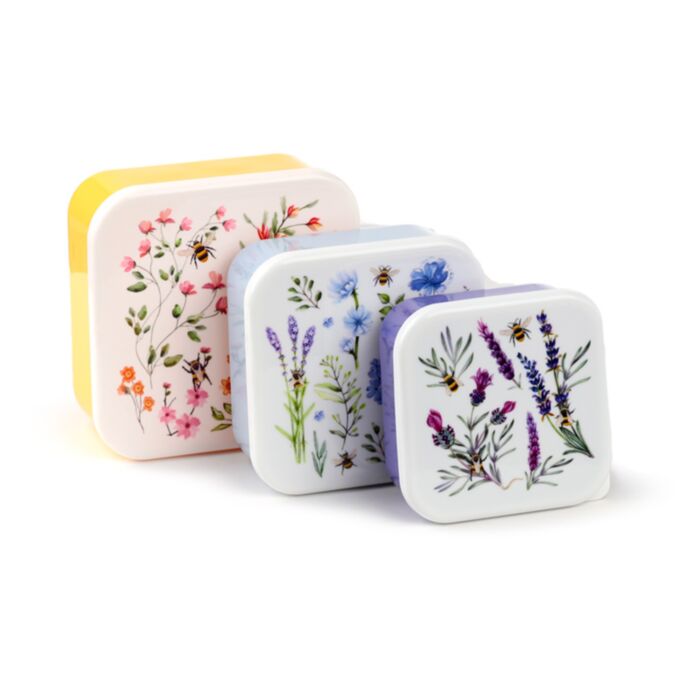 Set de 3 Fiambreras Táper Infantiles M/L/XL Abejas y Néctar