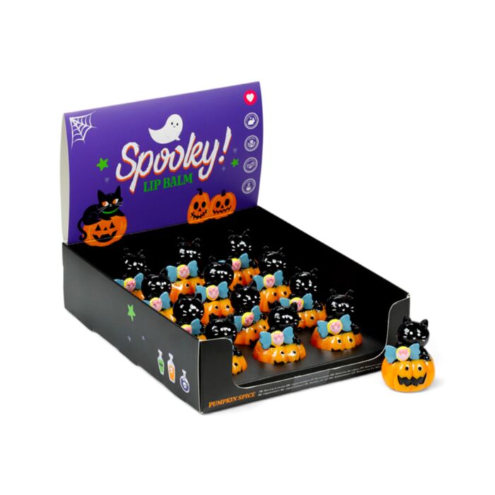 Bálsamo Labial con forma de Calabaza y Gato Spooky Espeluznante