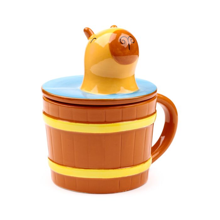 Taza de Cerámica con Tapa Capibara