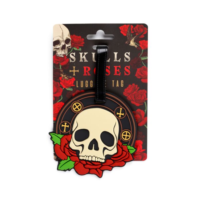 Etiqueta de Equipaje de PVC Calaveras y Rosas