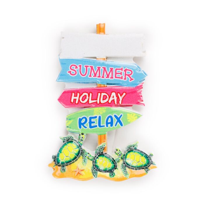 Imán de Souvenir de la Costa en forma de señales de playa - Cangrejo y Tortugas