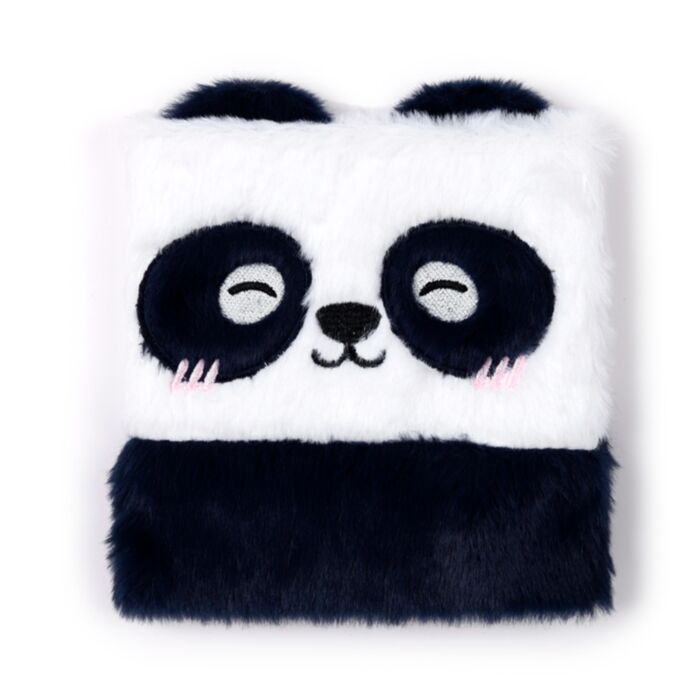 Libreta Peluda A5 a Rayas Oso Panda Adoramals