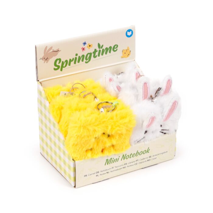 Mini Bloc de Notas de Peluche Pollito y Conejito Primavera Springtime