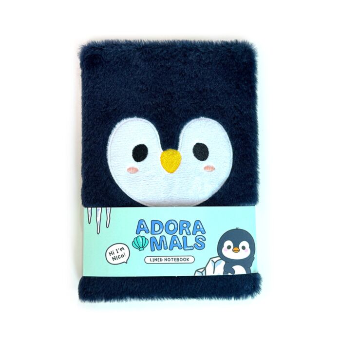 Libreta Peluda Pingüino Animales Adorables Adoramals Tamaño A5