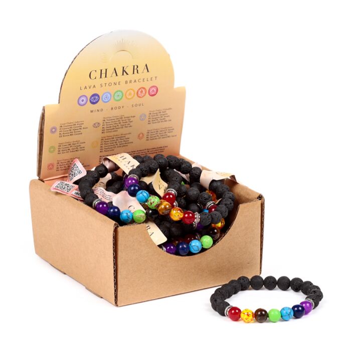 Pulsera de Chakra y Piedras de Lava