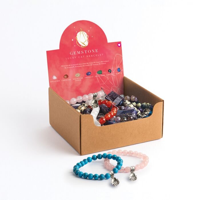 Pulsera de Piedras Naturales con Amuleto de la Suerte