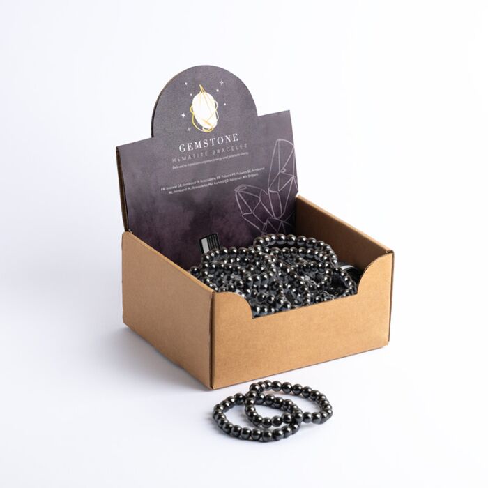 Pulsera de Cuentas Redondas de Hematita