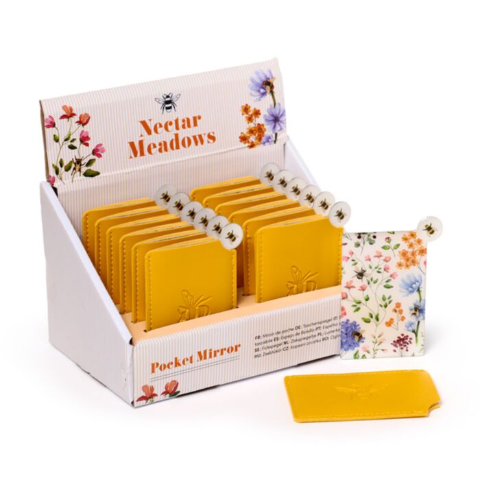 Espejo de Bolsillo con funda Abejas y Néctar