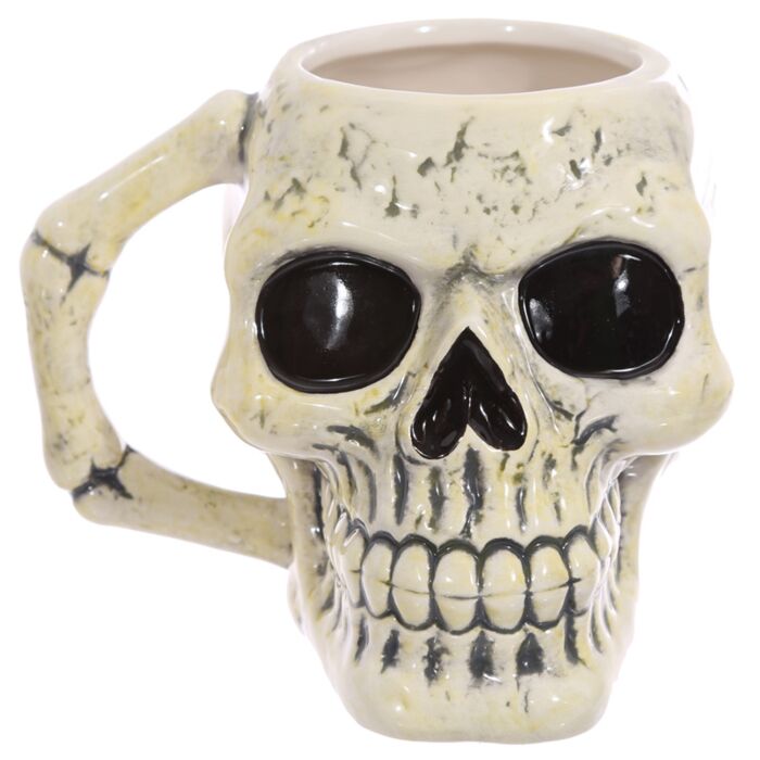 Taza de Cerámica 3D con Forma Calavera Antigua