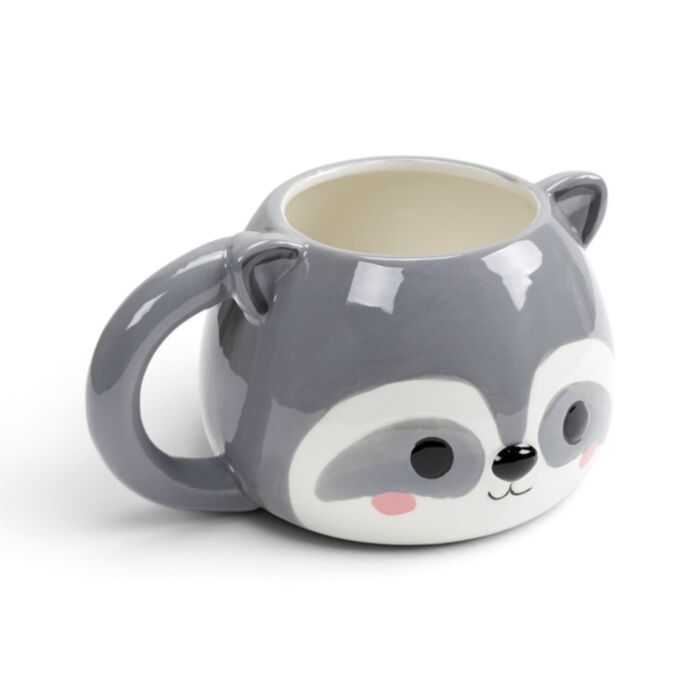 Taza de Cerámica 3D con Forma Cabeza de Mapache Adoramals