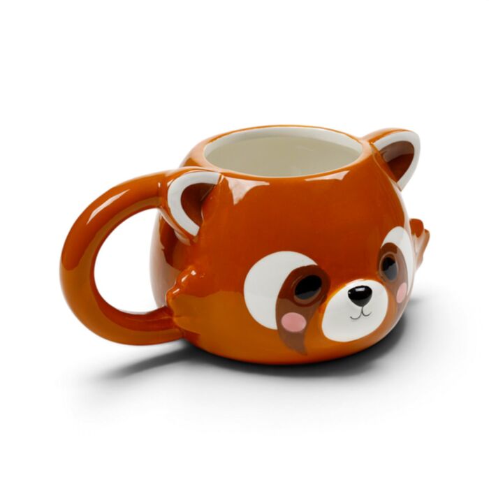 Taza de Cerámica 3D con Forma Oso Panda Rojo Adoramals