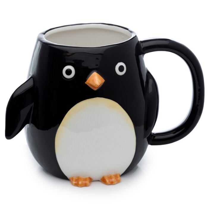 Taza de Cerámica 3D con Forma Pingüino Huddle