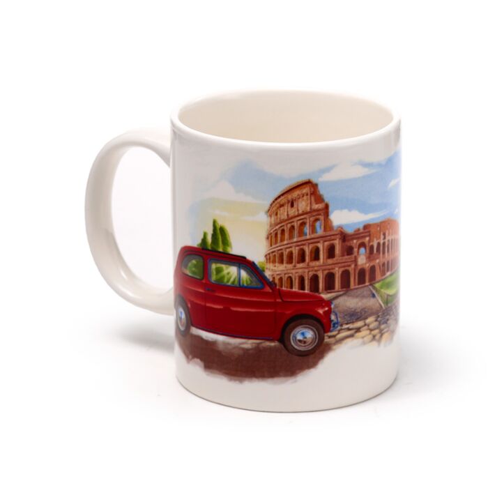 Taza de Porcelana Coche Fiat 500 Roma