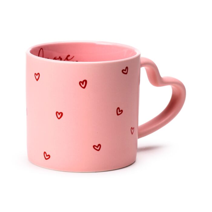Taza de Porcena con Asa en Forma de Corazón Corazones Amore