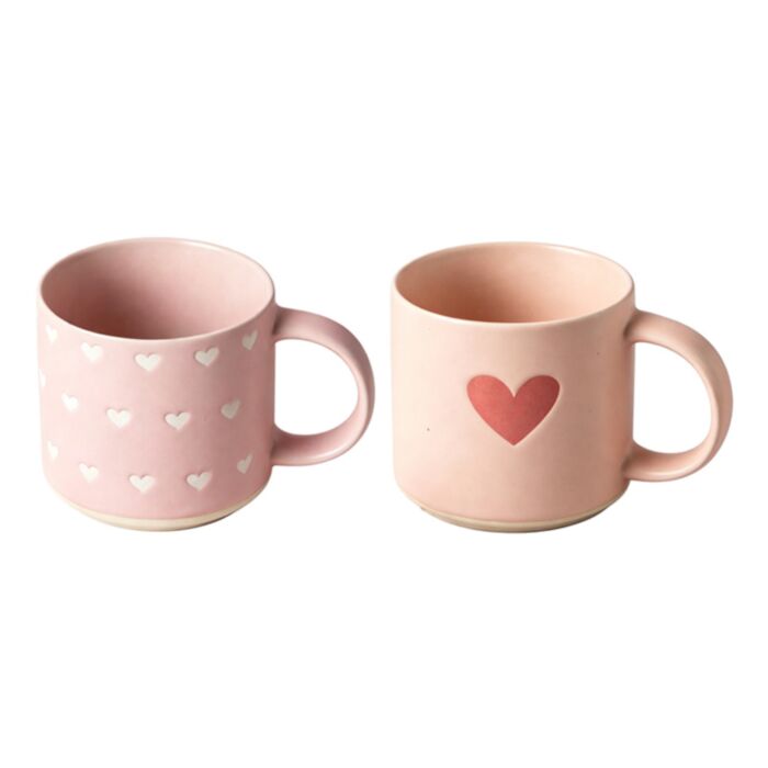 Taza de Gres Corazones 