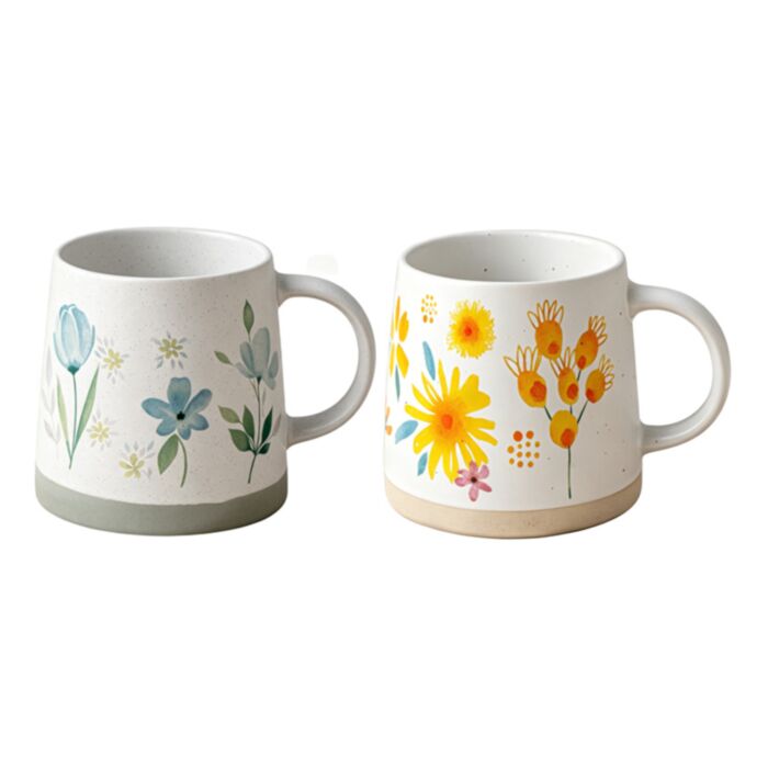 Taza de Gres con Flores Silvestres 