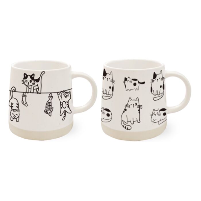 Taza de Gres con Gatos 