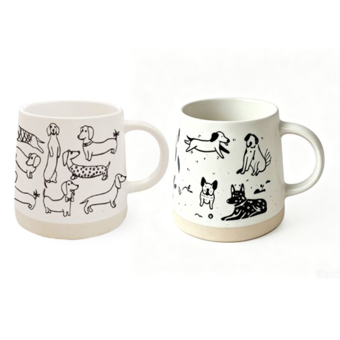 Taza de Gres con Perros 