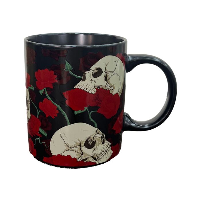 Taza de Porcelana Calaveras y Rosas