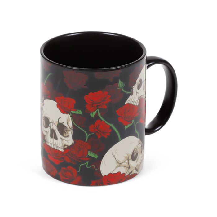 Taza de Porcelana Calaveras y Rosas